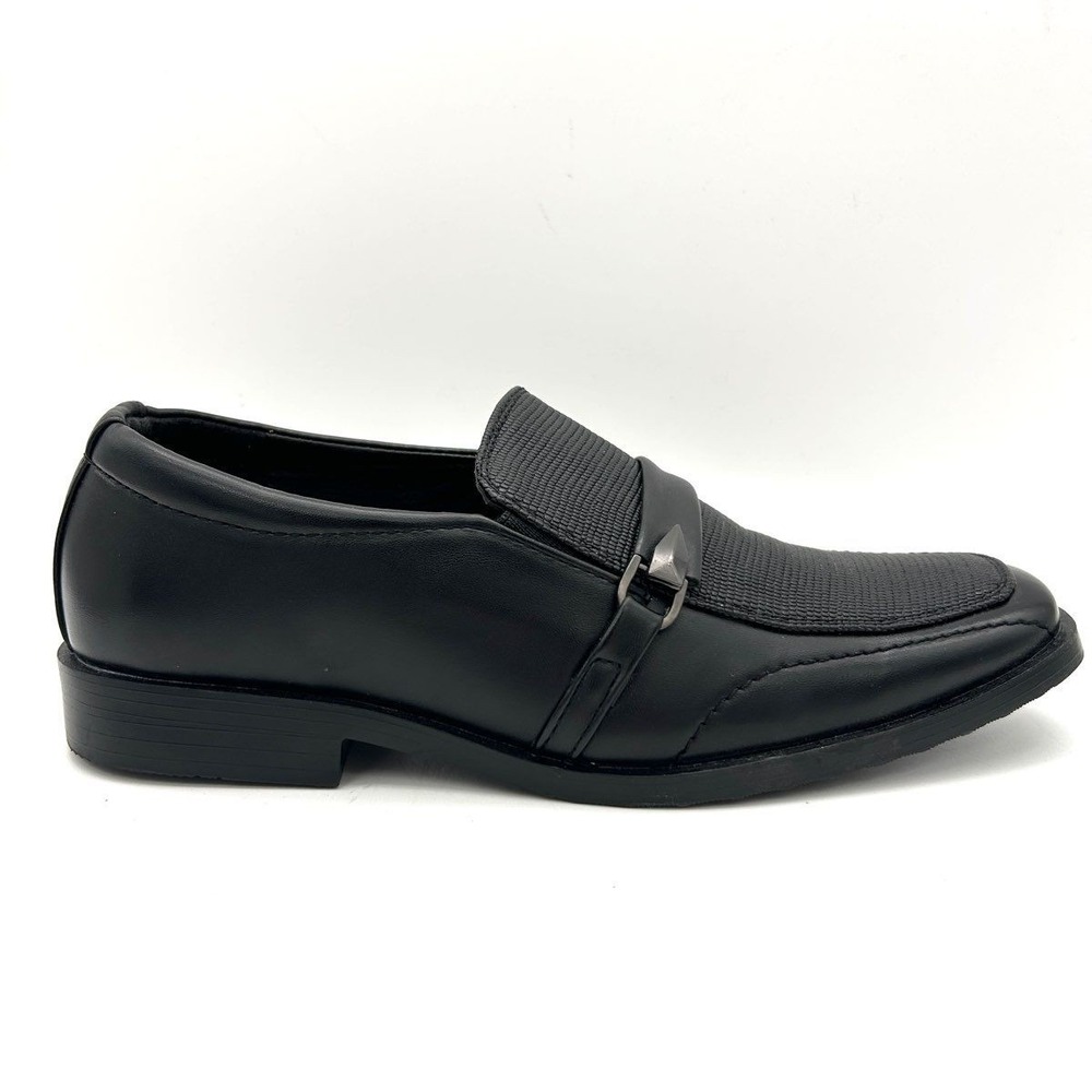Bocaccio Uomo Oscar Black Textured Vamp Slip On Dress Loafers Men's Size 6.5 NIB